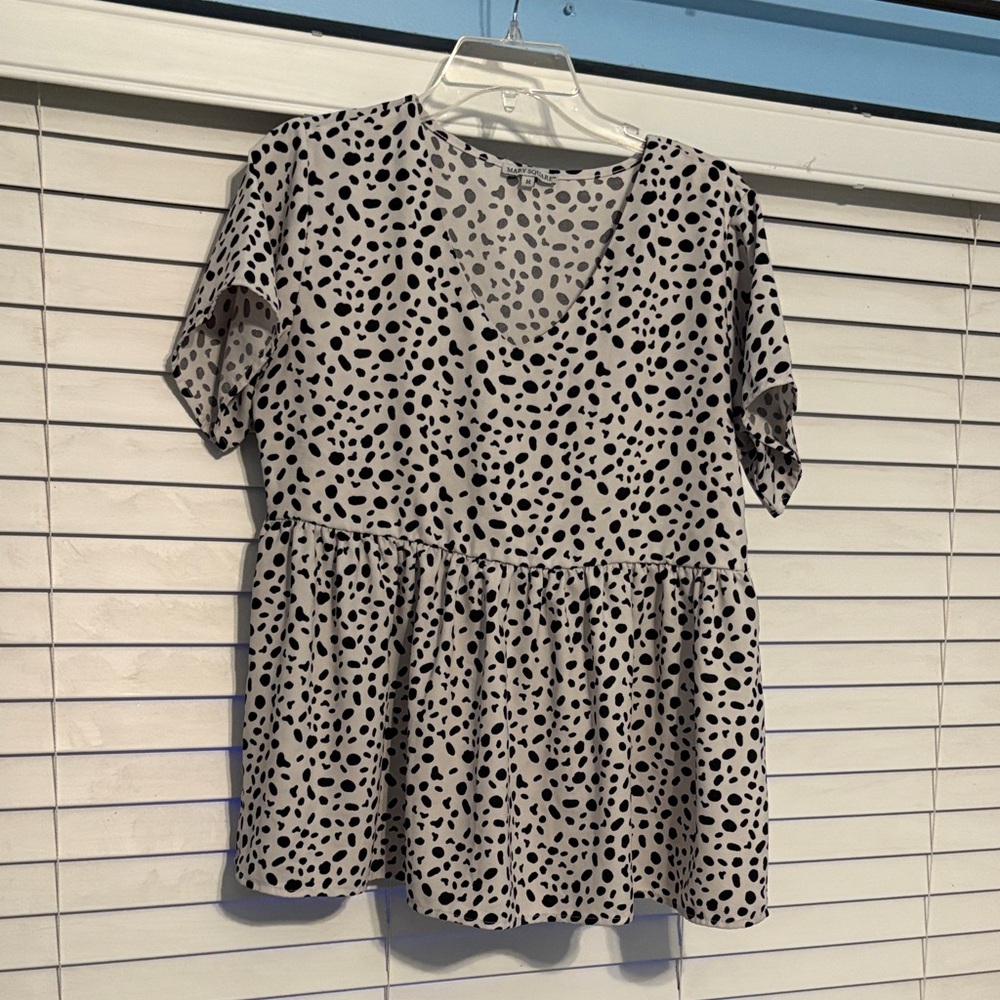 Polka Dot V-Neck Women's Top